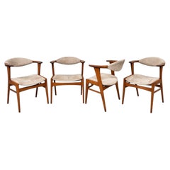 Lot de quatre fauteuils de salle à manger en teck « Modèle 49 » d'Erik Kirkegaard pour Høng Stolefabrik