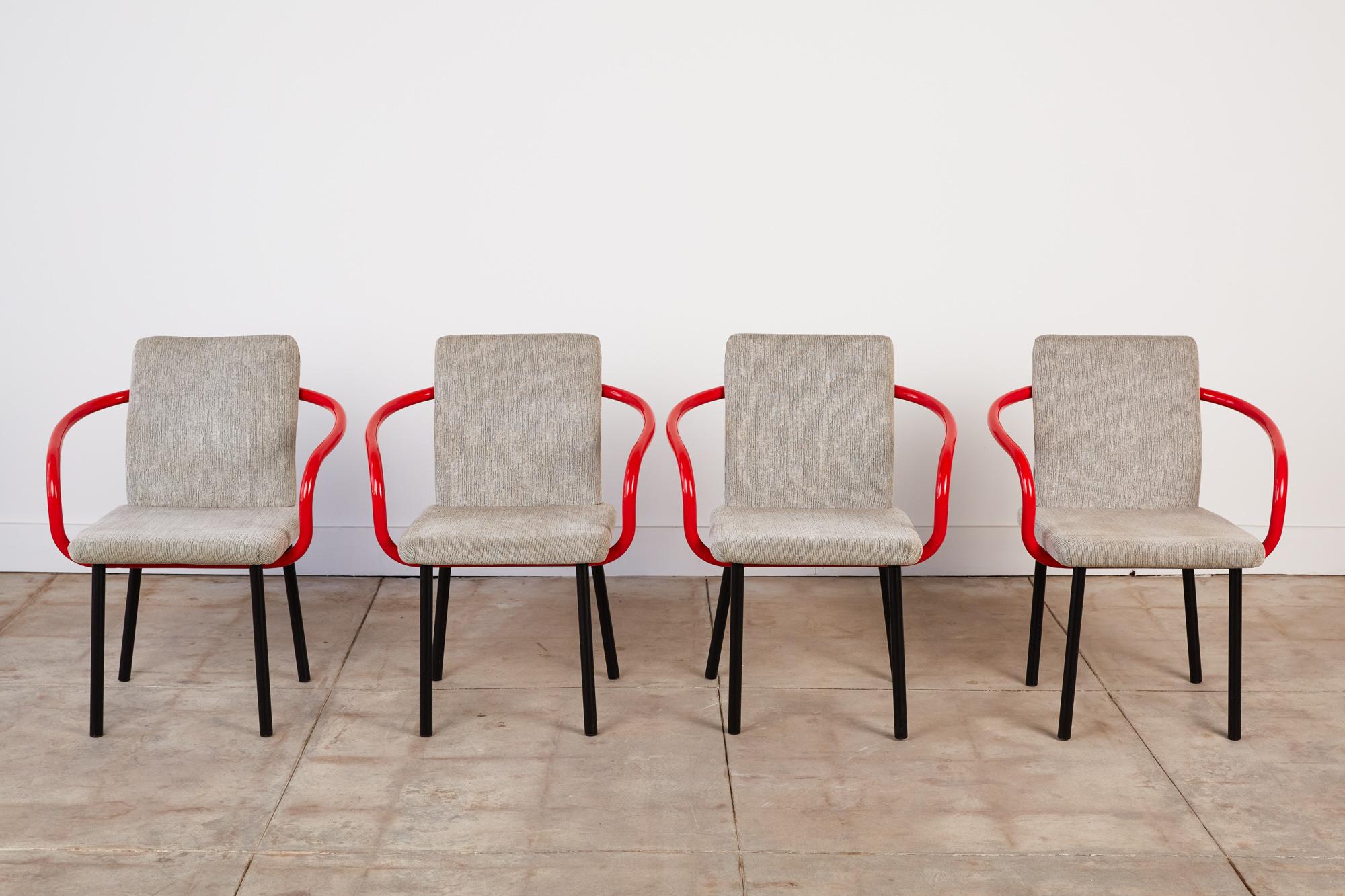 Mid-Century Modern Set of Four Ettore Sottsass for Knoll Mandarin Chairs