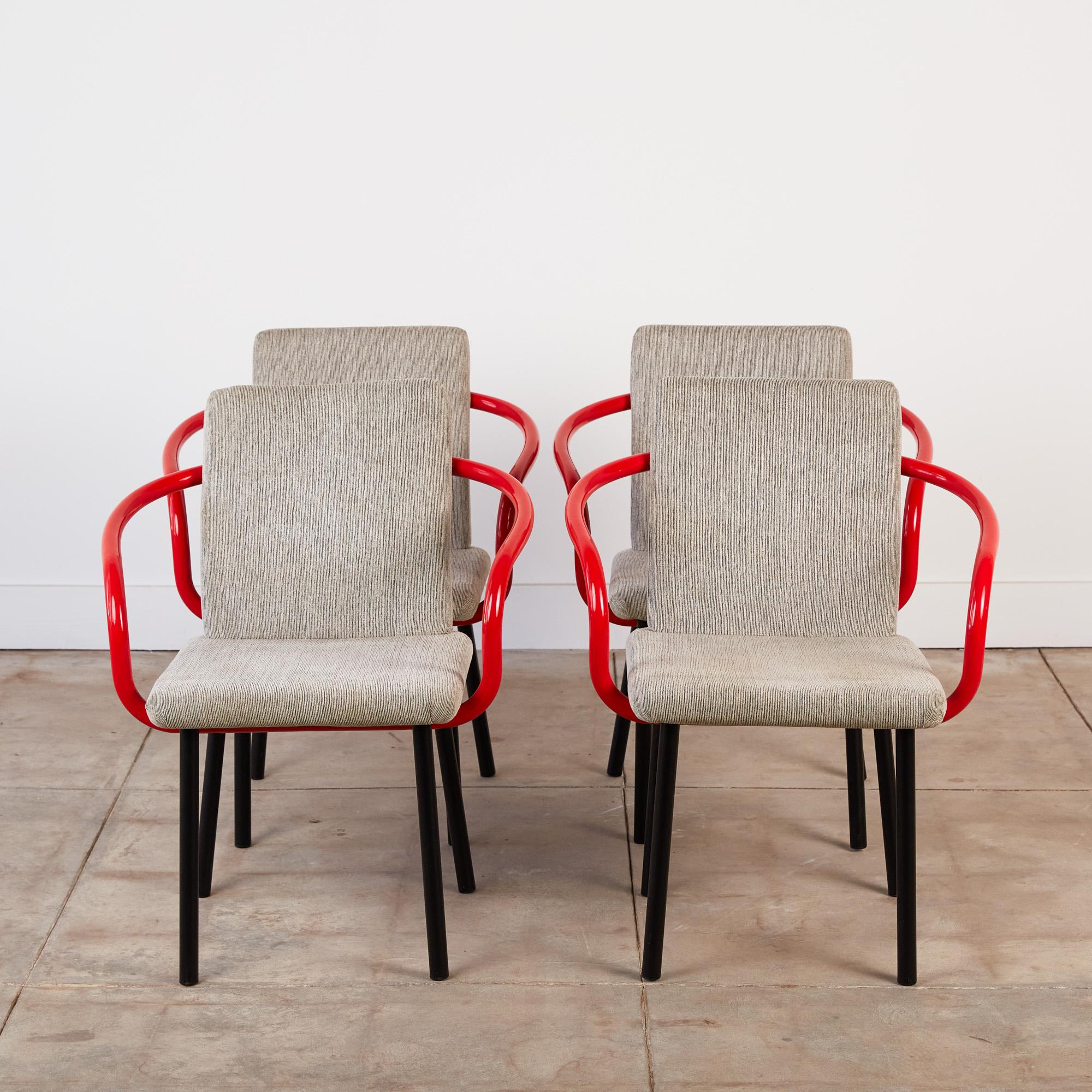 American Set of Four Ettore Sottsass for Knoll Mandarin Chairs