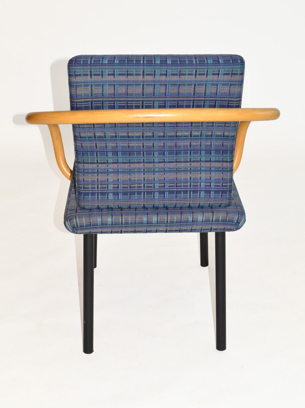 Set of Four Ettore Sottsass Mandarin Chairs for Knoll with Bamboo Arms, Memphis For Sale 2