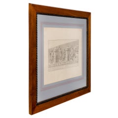 Set of Four European 19th Century Prints in Their Original Oak Frames
