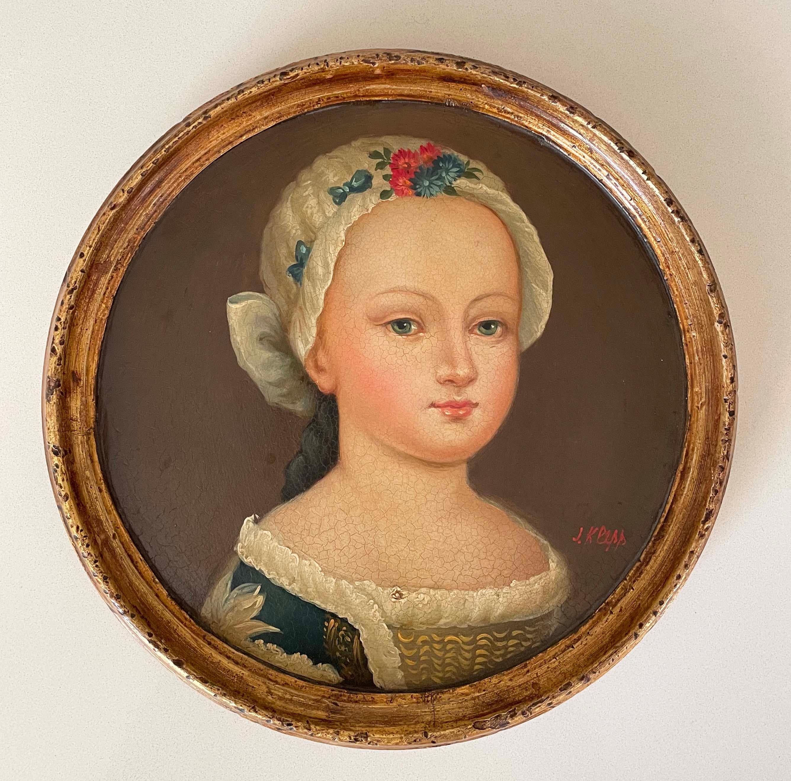 Bois Ensemble de quatre portraits européens d'époque, huile sur carton, 19ème siècle en vente