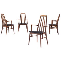 Set of Four 'Eva' Armchairs in Rosewood by Niels Koefoed