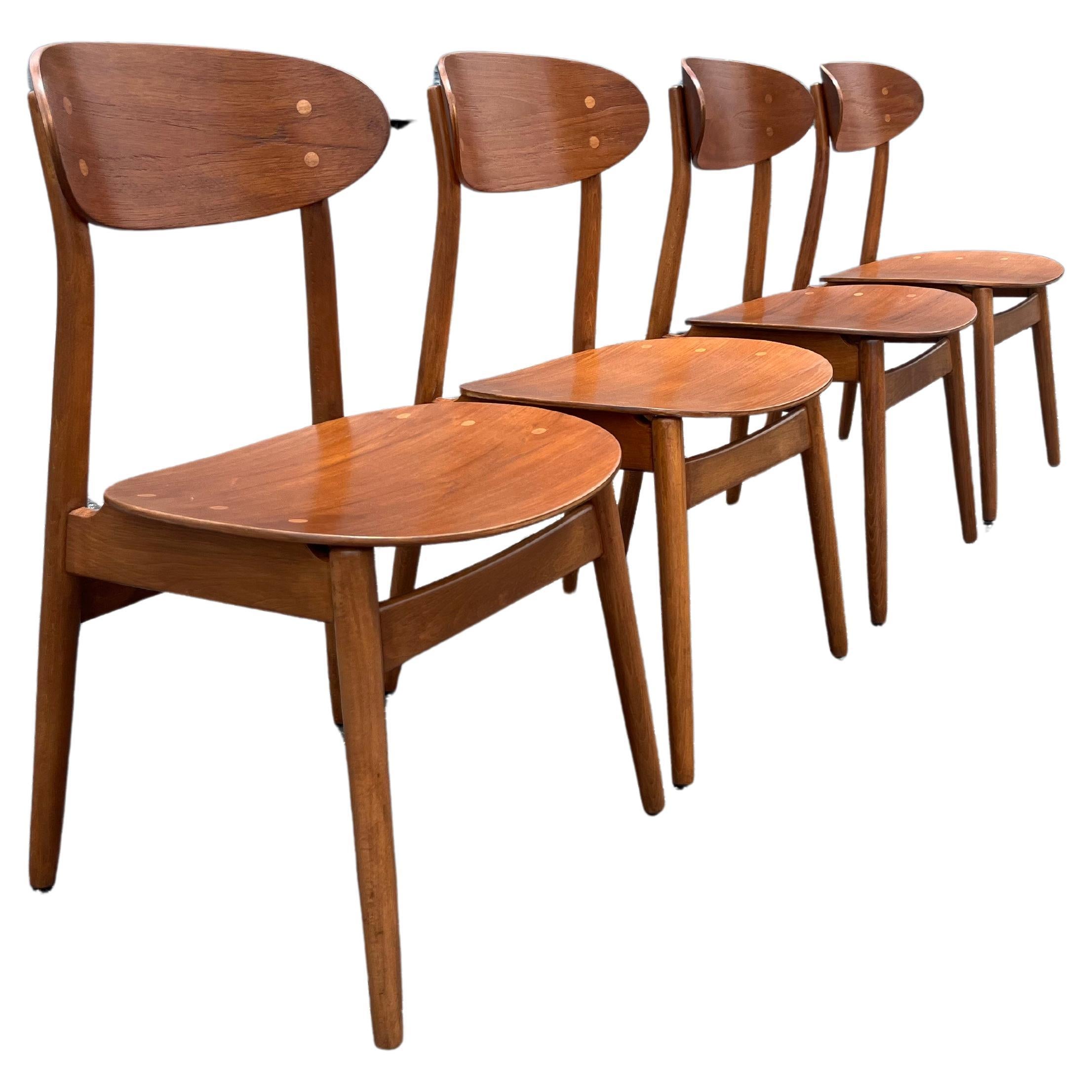 Conjunto de cuatro sillas "Eva" de Sven Erik Fryklund para Hagafors Stolfabrik AB