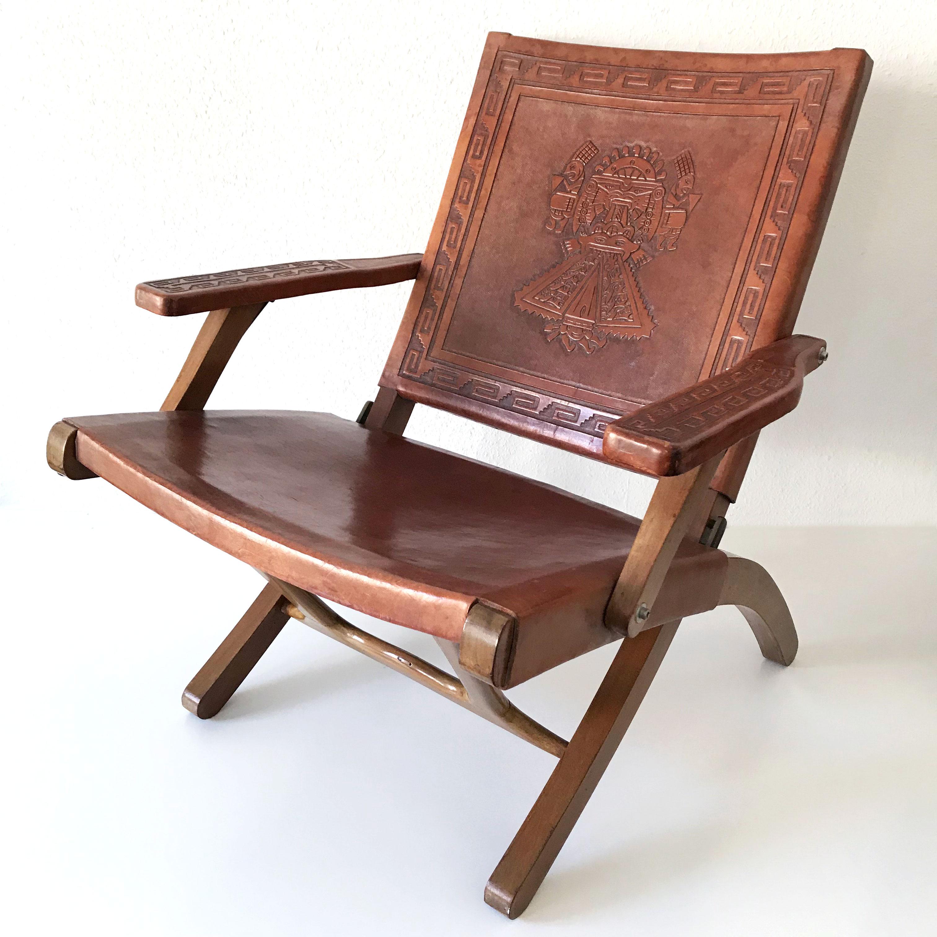 Mid-Century Modern Set of Four Exceptional Folding Chairs by Angel I. Pazmino for Muebles de Estilo