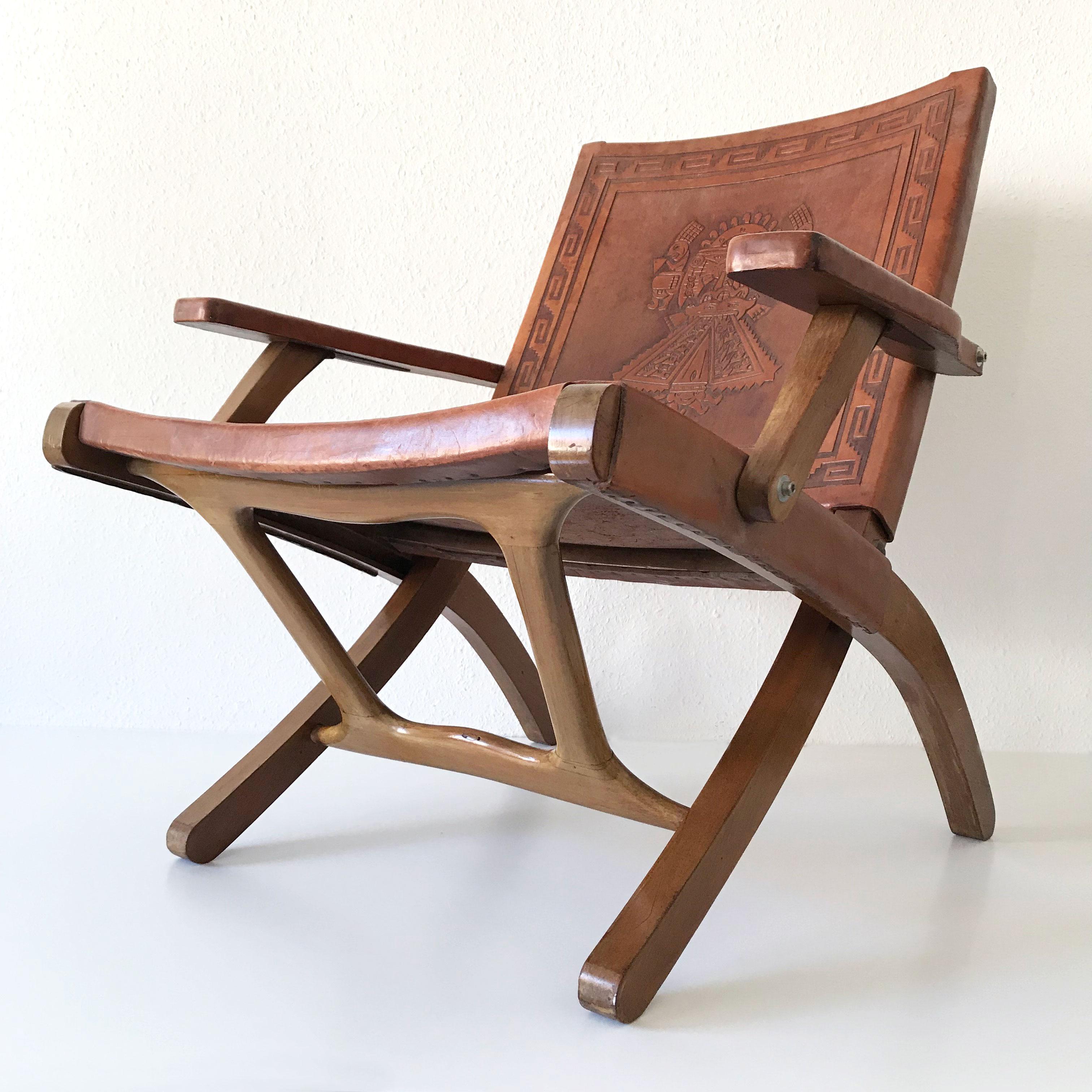 Ecuadorean Set of Four Exceptional Folding Chairs by Angel I. Pazmino for Muebles de Estilo