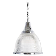 Set of Four Extra Large Holophane Reclaimed Church Pendant Lights