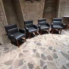 IRGSA Set of Four Armchairs Gray Mahogany Mexico City