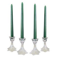 Set of Four Faceted Crystal Candleholders, circa 1970s