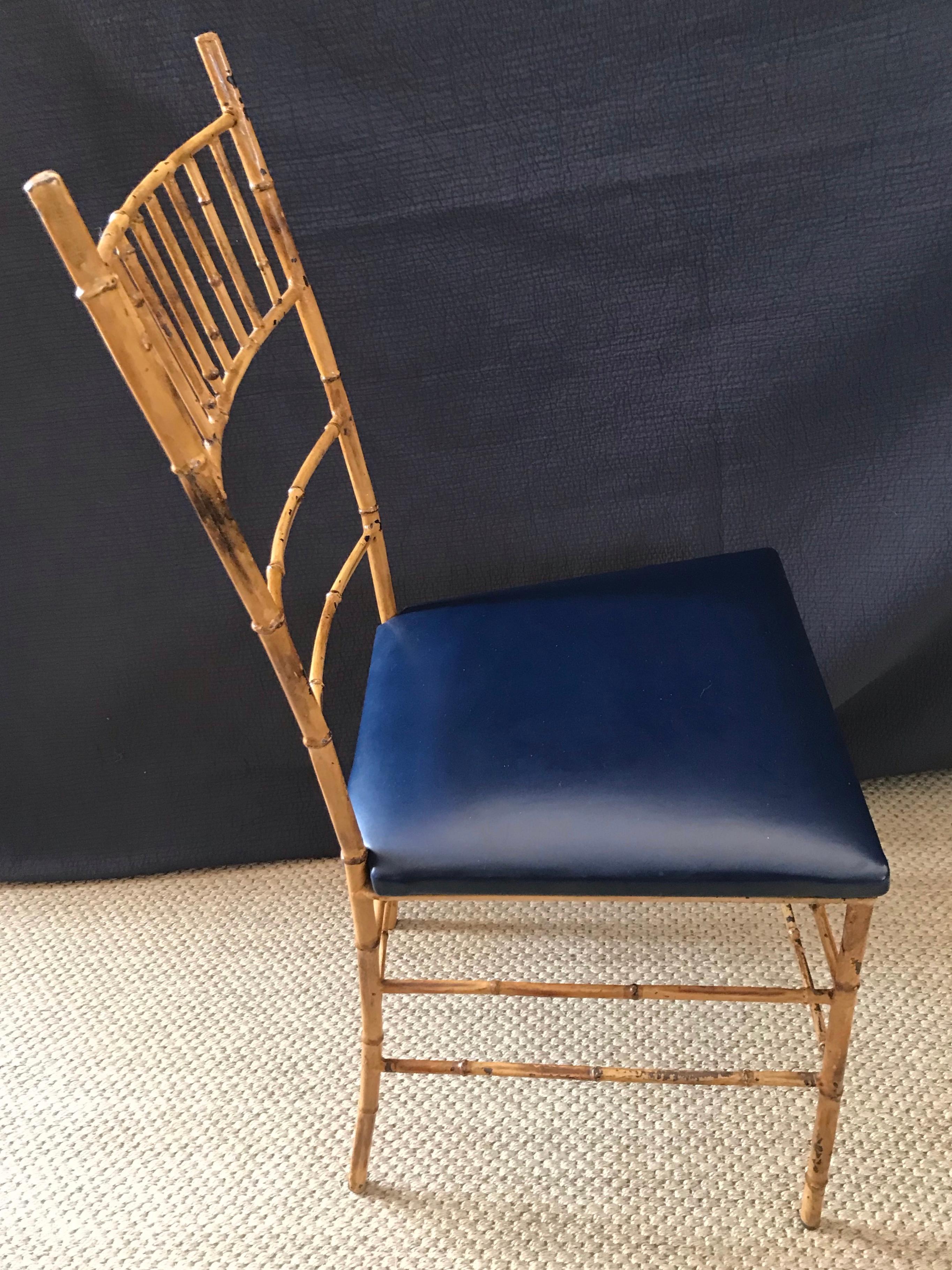 Set of Four Faux Bamboo Iron Chairs 1