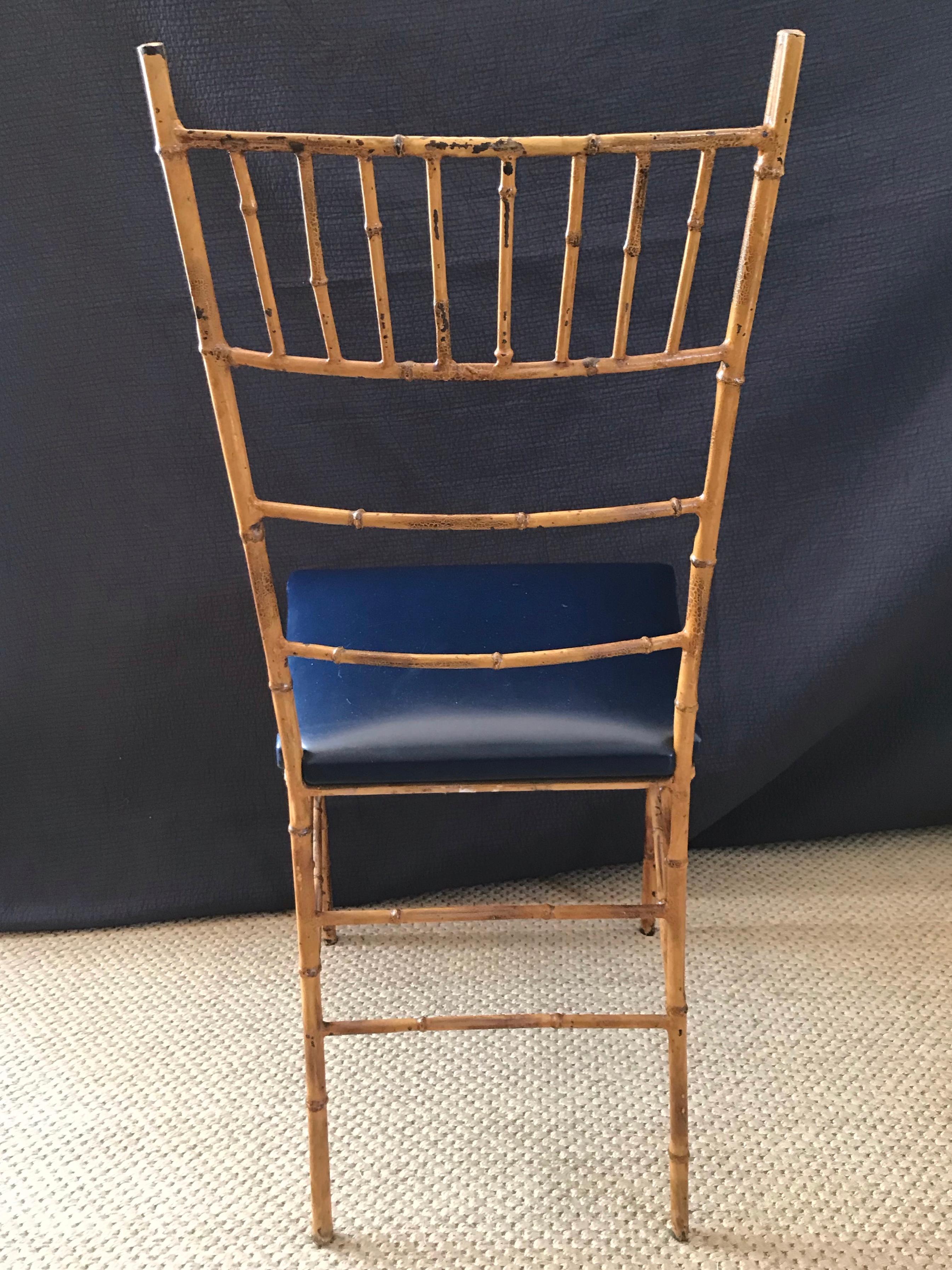 Set of Four Faux Bamboo Iron Chairs 2