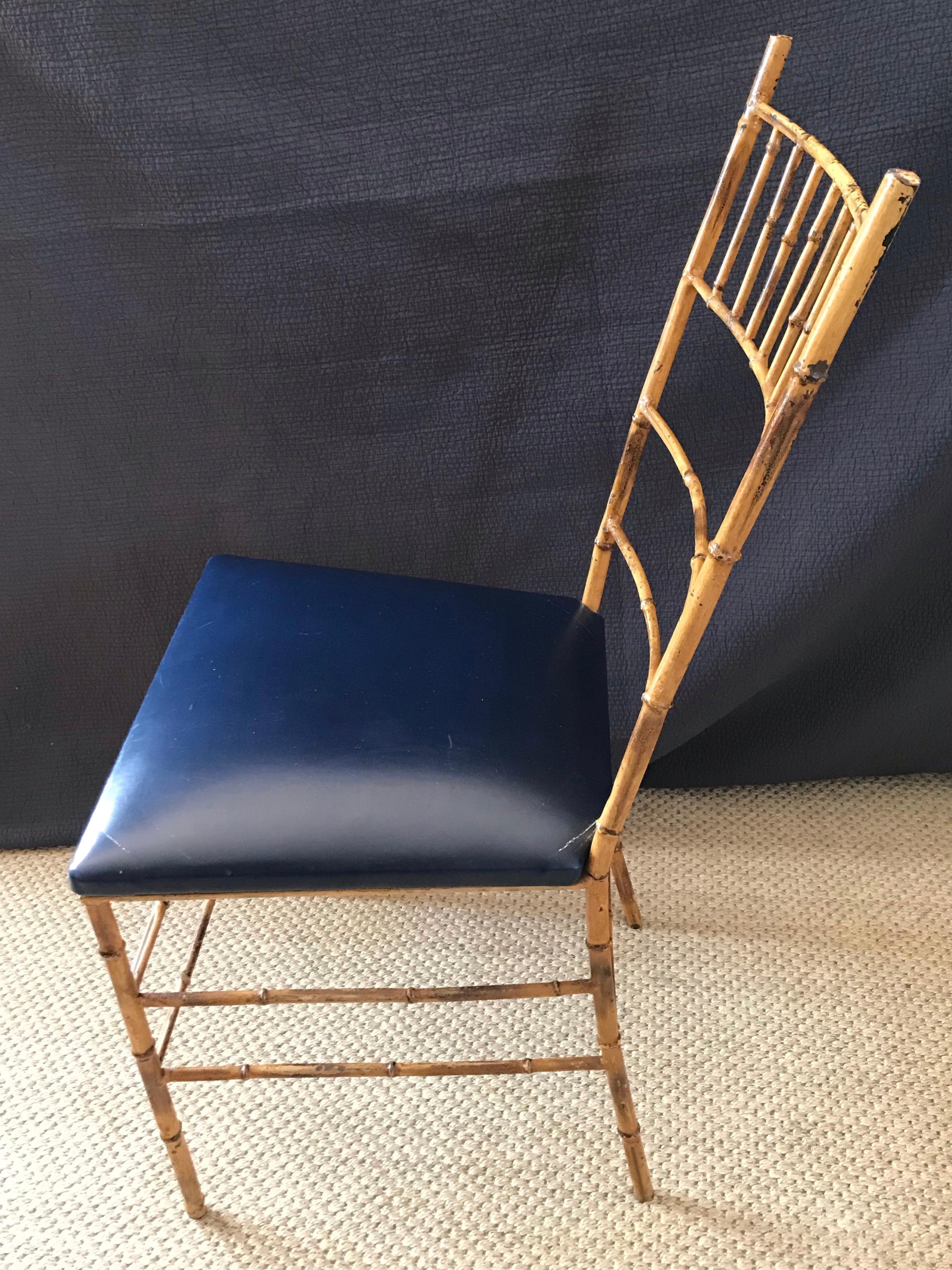 Set of Four Faux Bamboo Iron Chairs 3
