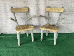 Set of Four Faux Bois Garden Chairs