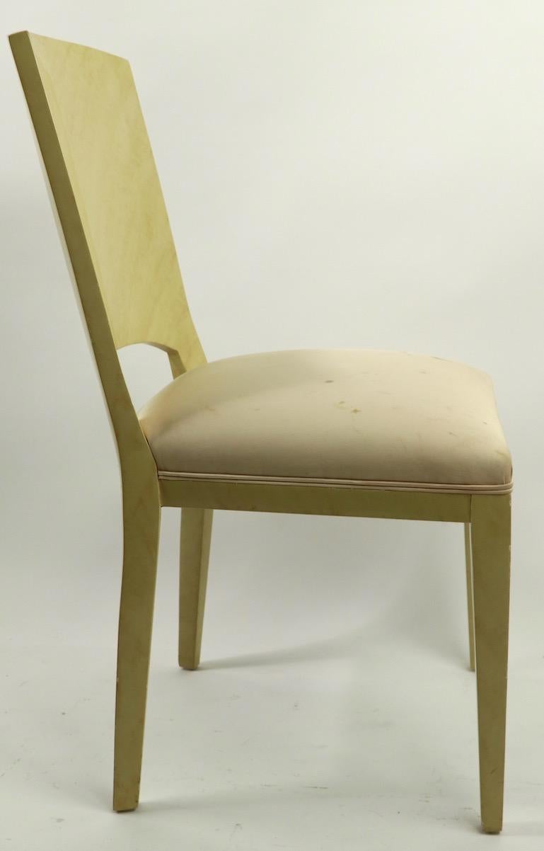 20th Century Set of Four Faux Skin Lacquered Paper Dining Chairs after Springer For Sale