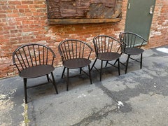 Set of Four FDB Mobler Denmark Spindle Back Chairs by Ejvind Johansson