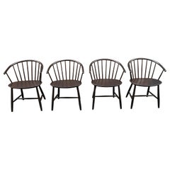 Set of Four FDB Mobler Denmark Spindle Back Chairs by Ejvind Johansson