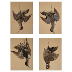 Set of Four Pictures of Hanging Game Birds