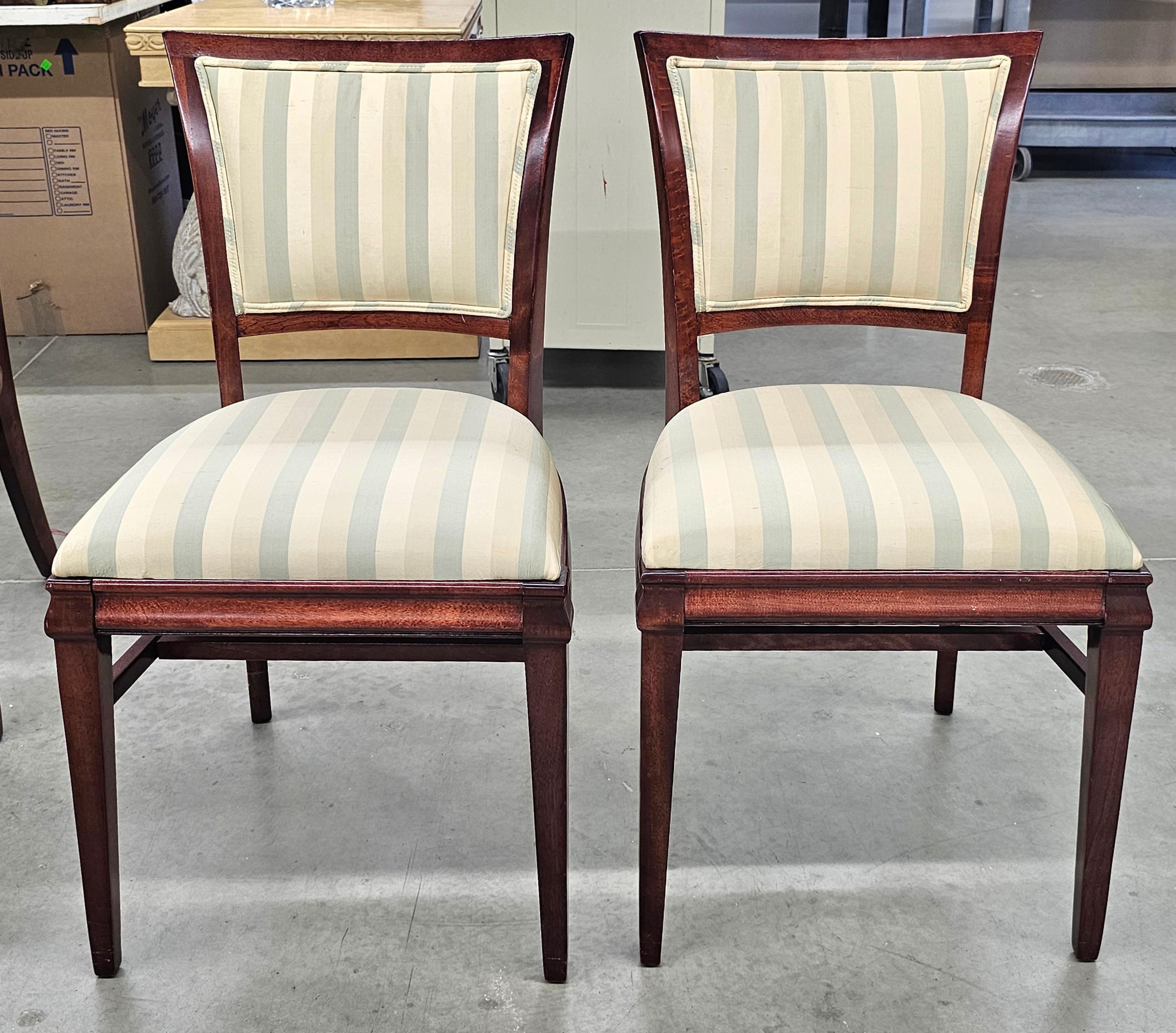Set of Four Federal Style Mahogany Upholstered Dining Chairs In condizioni buone in vendita a Germantown, MD