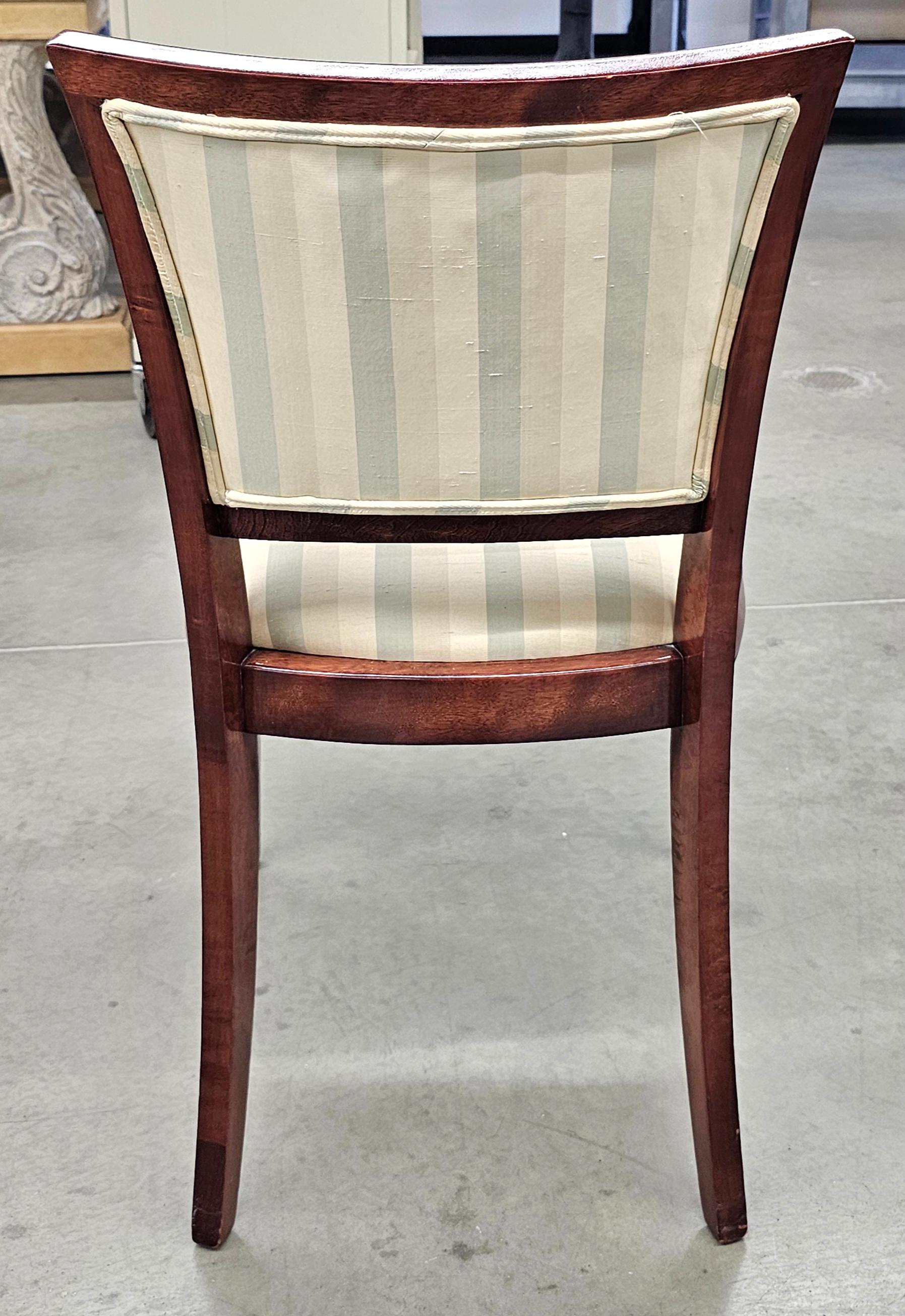 Mogano Set of Four Federal Style Mahogany Upholstered Dining Chairs in vendita