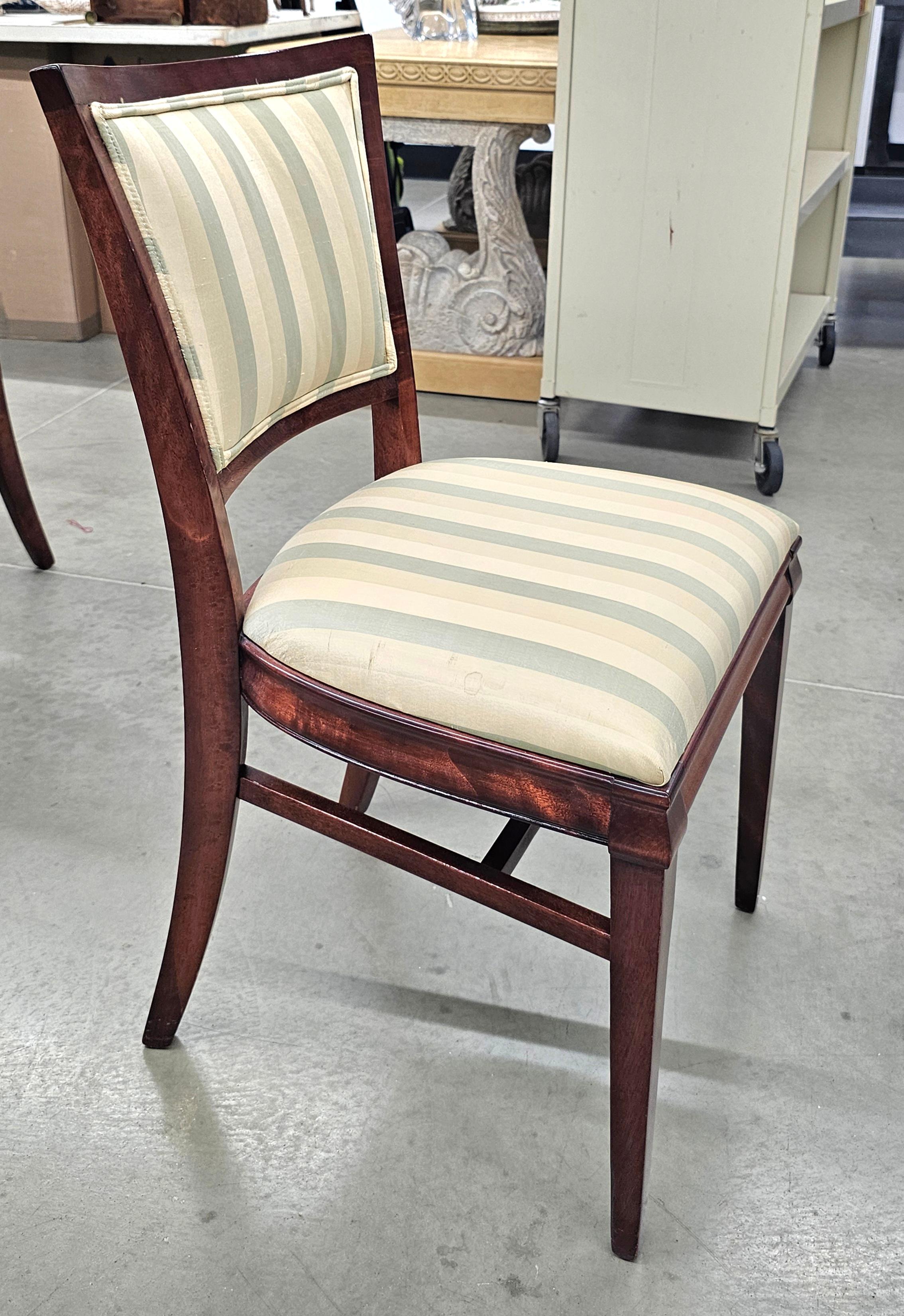 Set of Four Federal Style Mahogany Upholstered Dining Chairs in vendita 1
