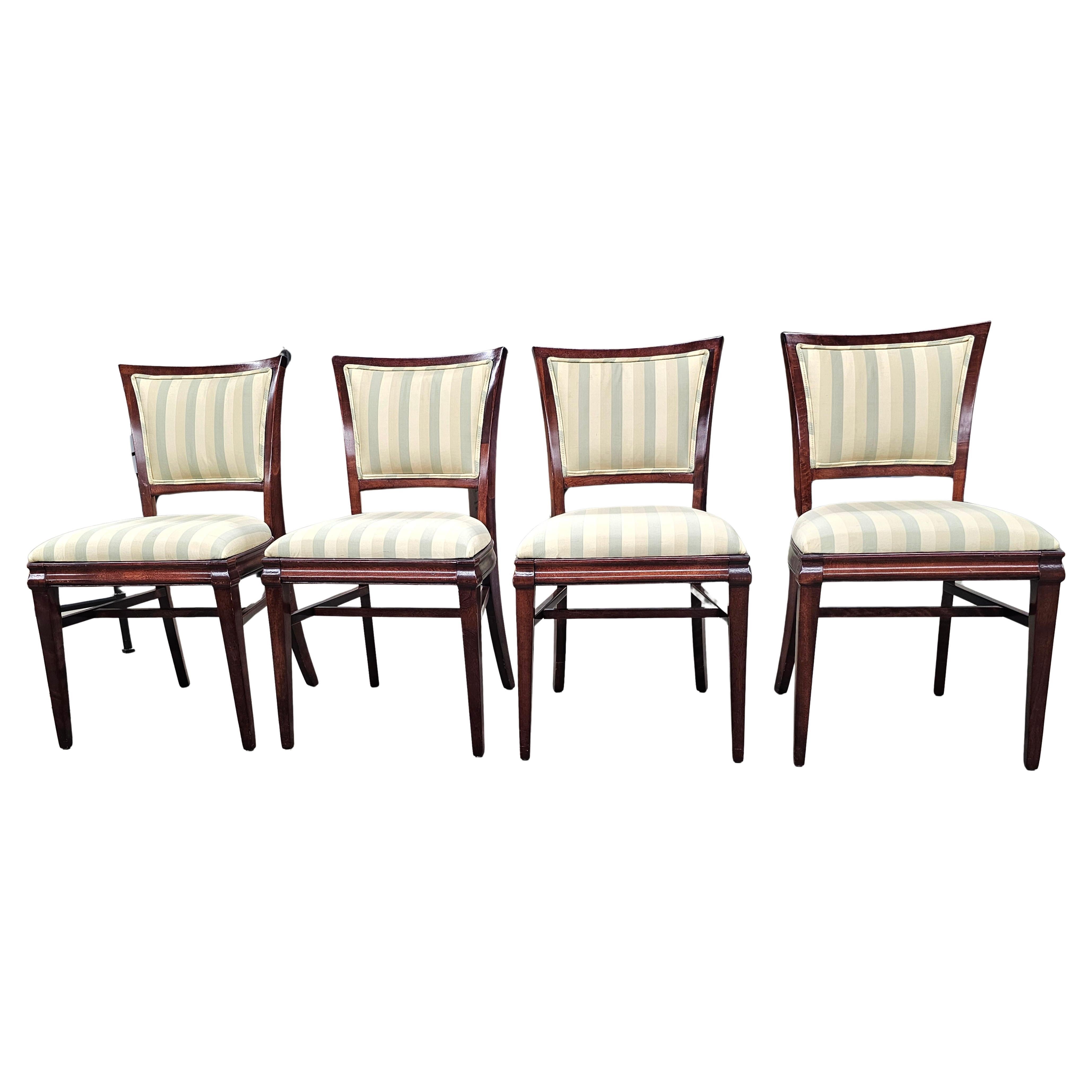 Set of Four Federal Style Mahogany Upholstered Dining Chairs