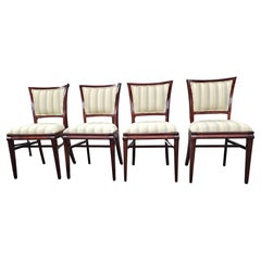 Set of Four Federal Style Mahogany Upholstered Dining Chairs