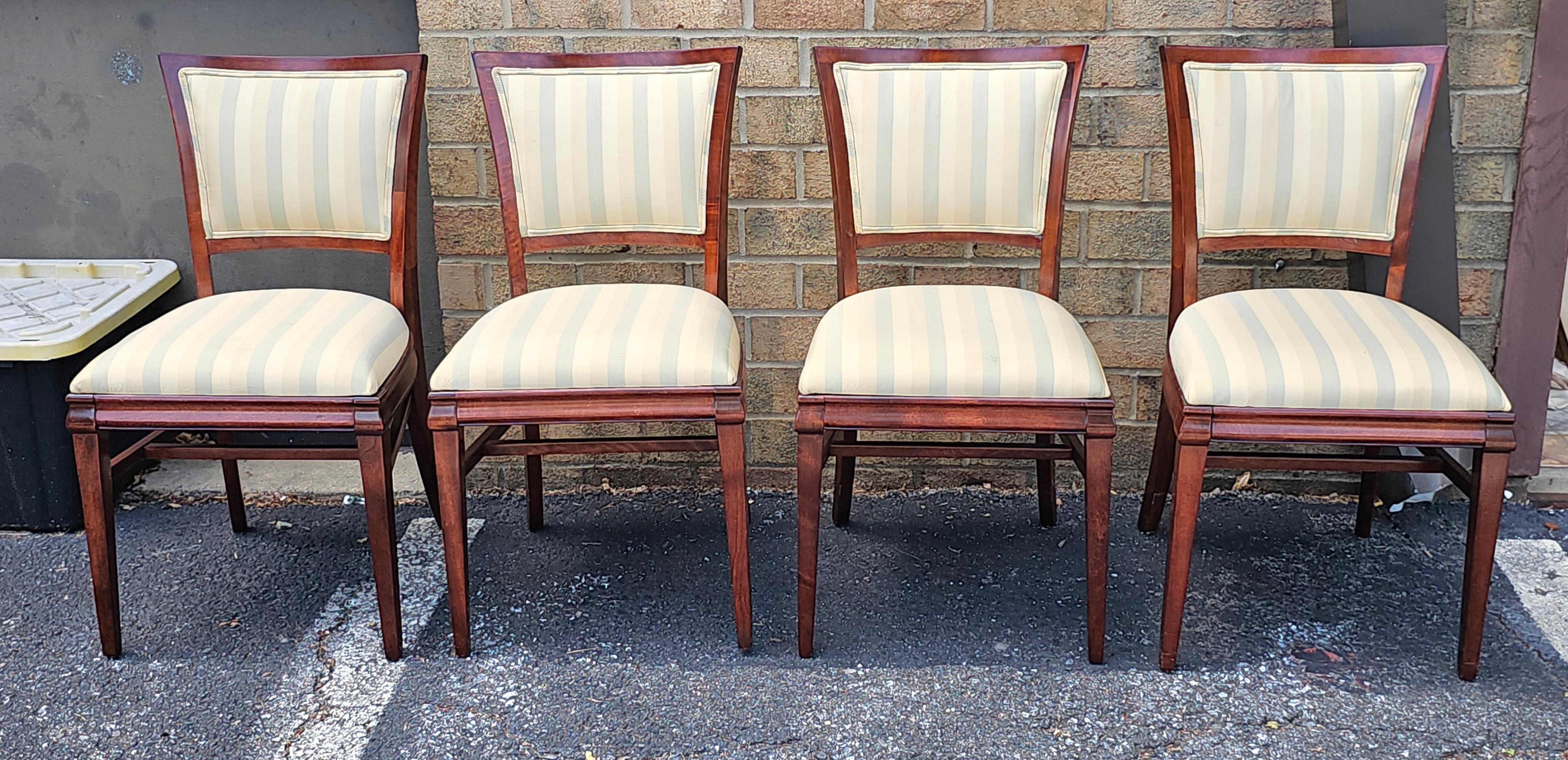 Set of Four Federal Style Solid Mahogany Upholstered Dining Chairs, Refinished in vendita 2