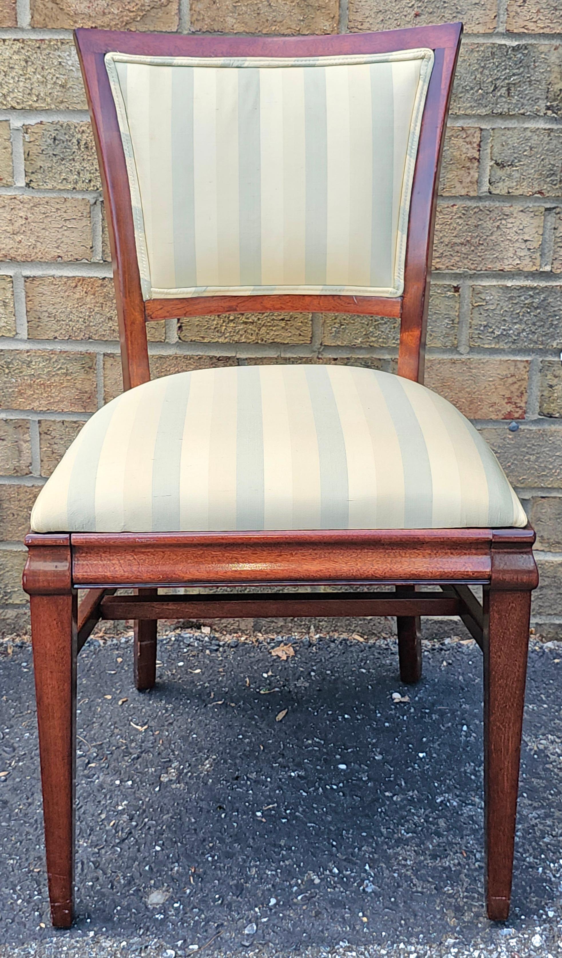 Set of Four Federal Style Solid Mahogany Upholstered Dining Chairs, Refinished in vendita 3