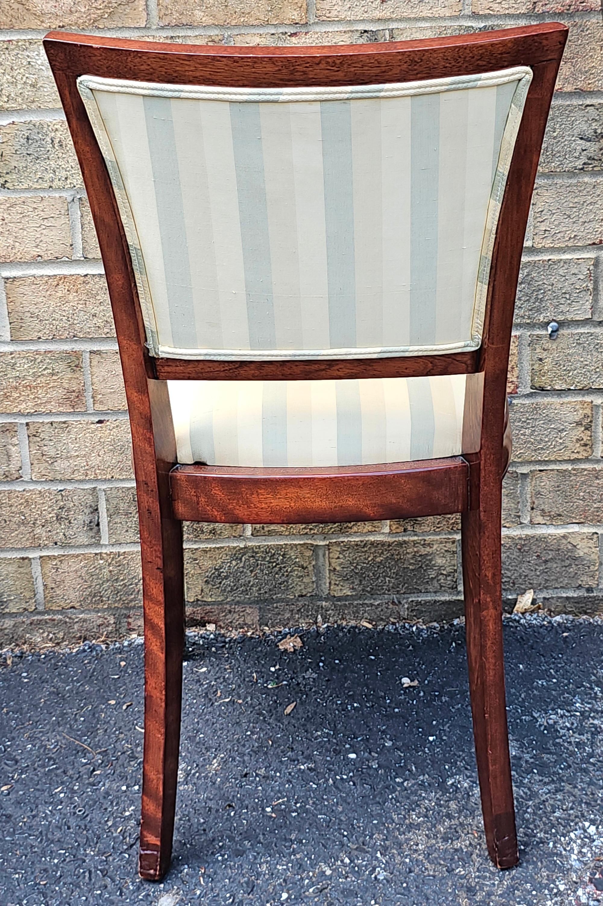 Set of Four Federal Style Solid Mahogany Upholstered Dining Chairs, Refinished in vendita 6
