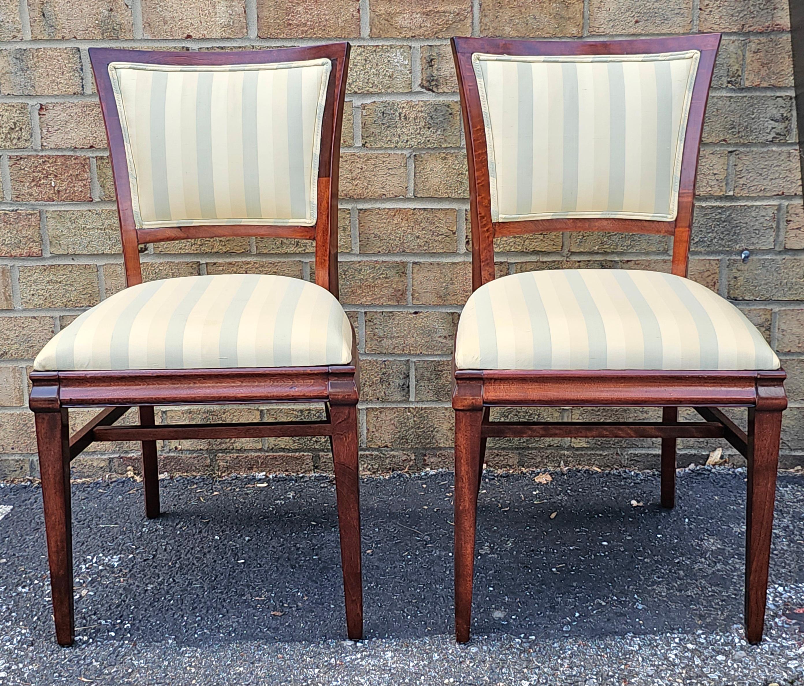 Set of Four Federal Style Solid Mahogany Upholstered Dining Chairs, Refinished in vendita 8