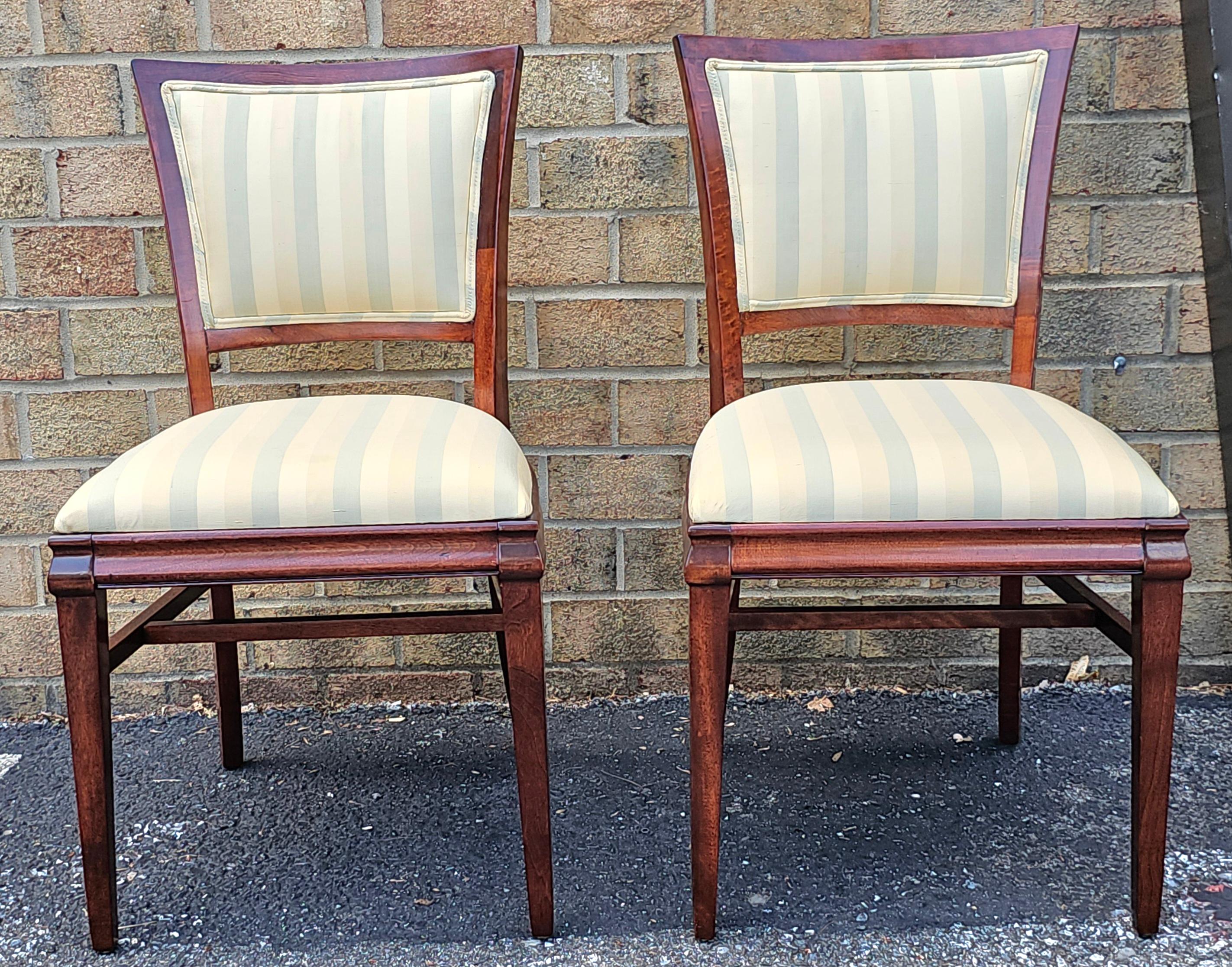 Set of Four Federal Style Solid Mahogany Upholstered Dining Chairs, Refinished in vendita 9