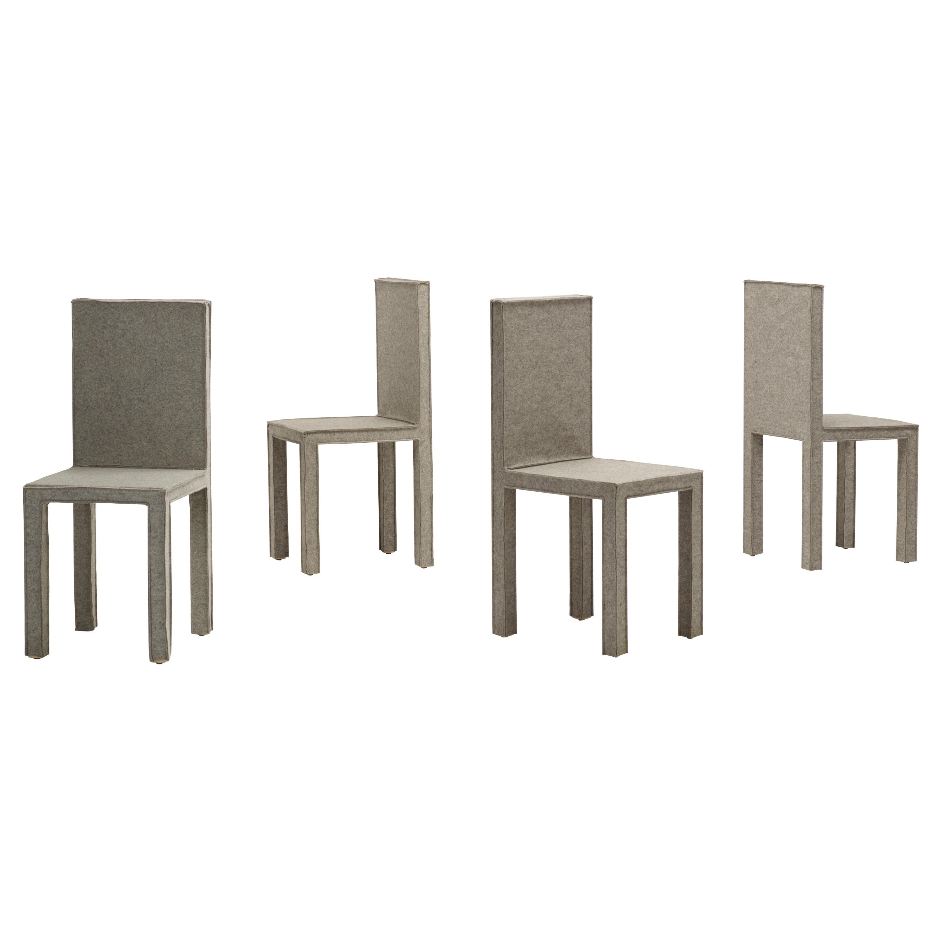 Set of Four Felt Chairs by Reed and Delphine Krakoff