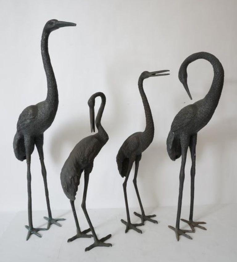 Set of Four Figures of Cranes For Sale 2