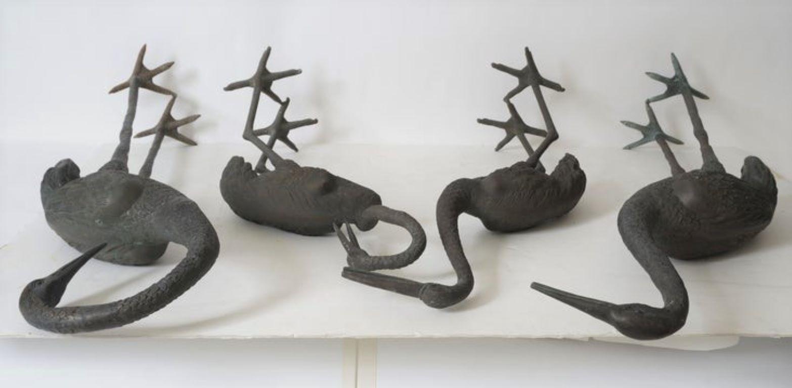 20th Century Set of Four Figures of Cranes For Sale