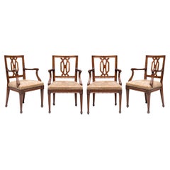 Set Of Four Fine European Arm Chairs