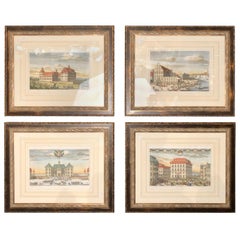 Set of Four Finely Framed and Matted Engravings