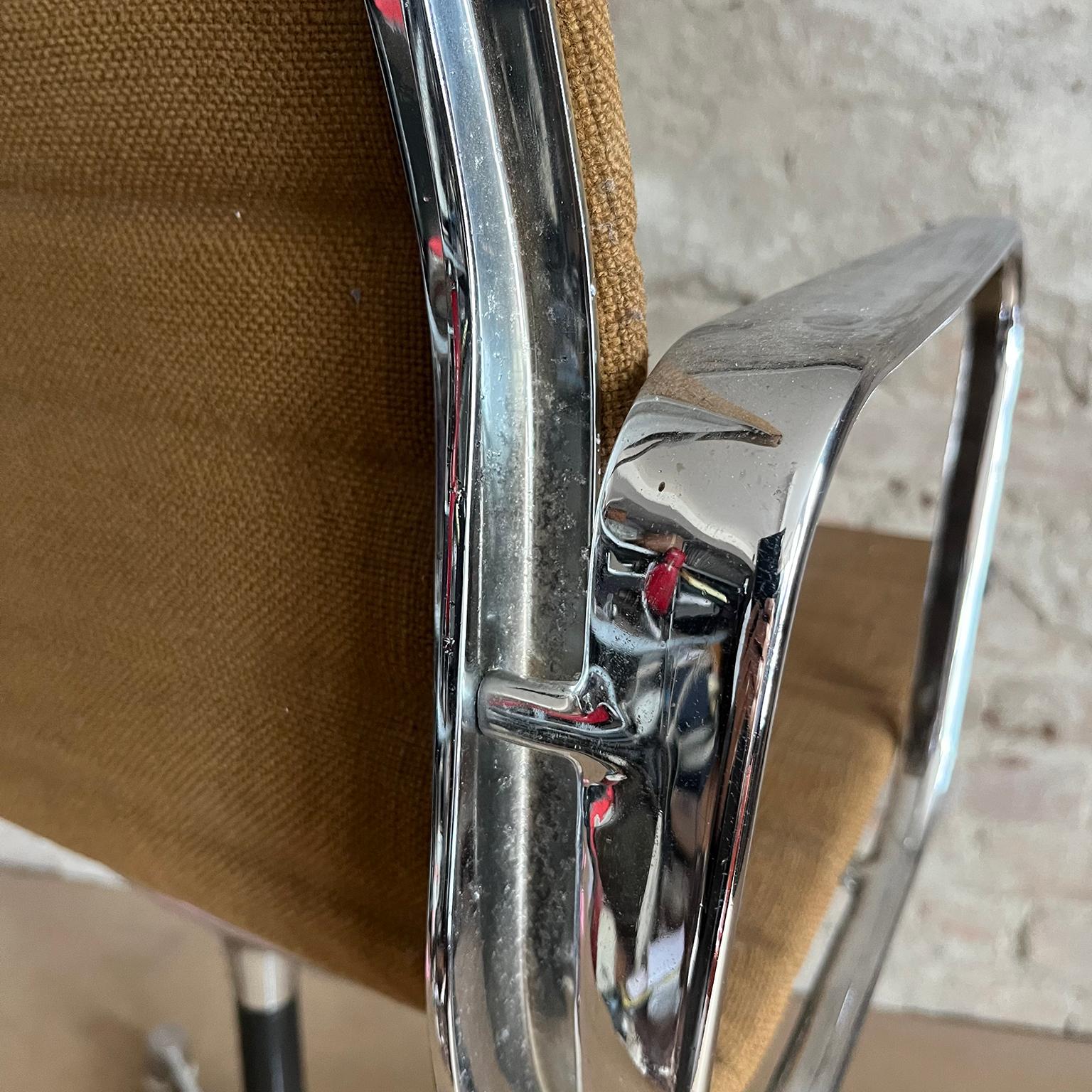Set of Four First Chrome Base EA 107, Brown Hopsack Upholstery by Herman Miller en vente 8