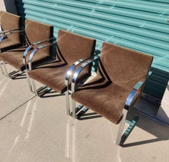 Set of Four Flatbar Mies Van Der Rohe Brno Chairs for Thonet