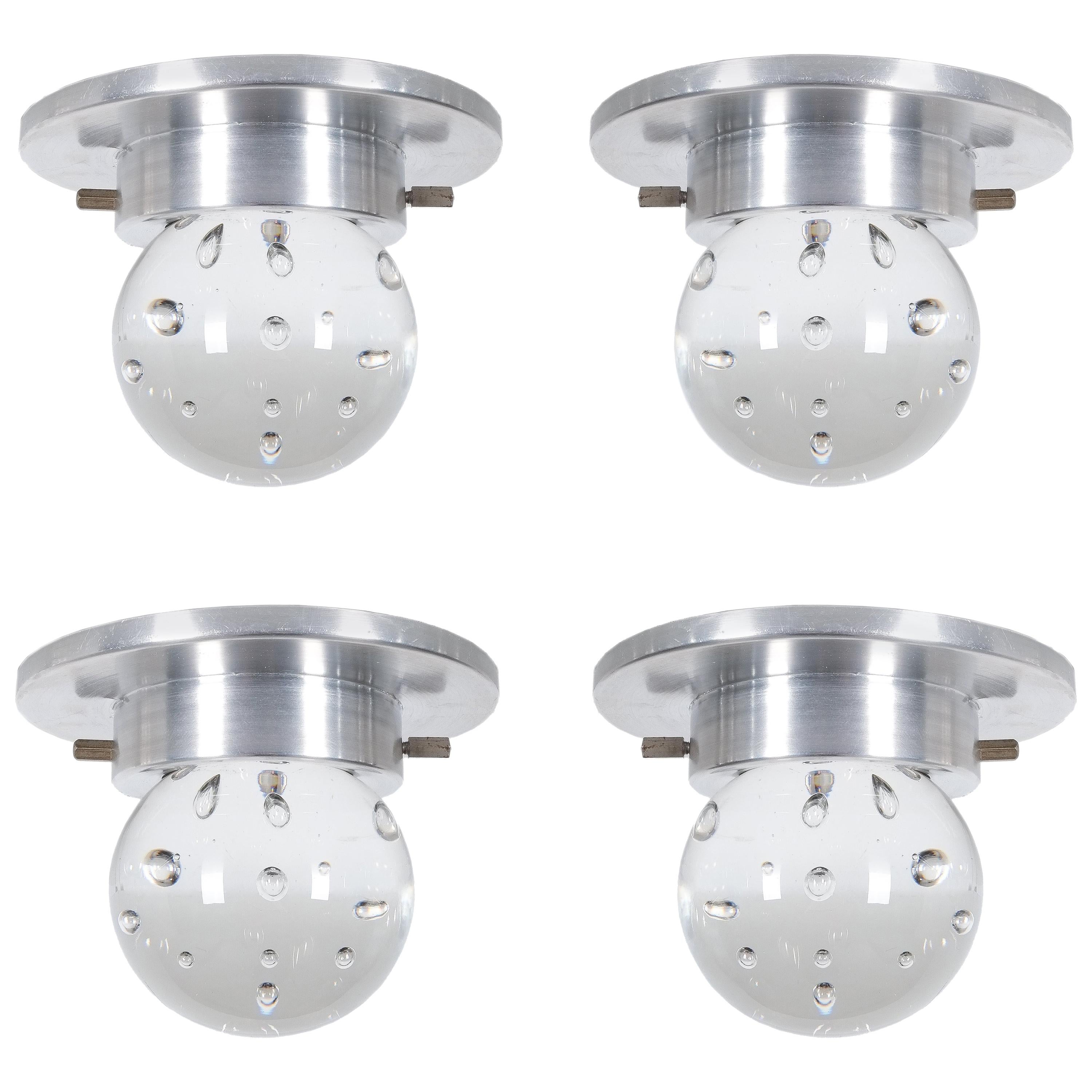 Set of Four Flush Mounts Recessed Lights SP/16 Attributed to Gino Sarfatti