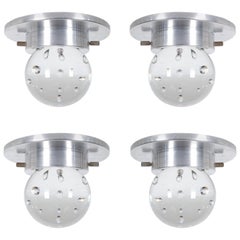 Set of Four Flush Mounts Recessed Lights SP/16 Attributed to Gino Sarfatti