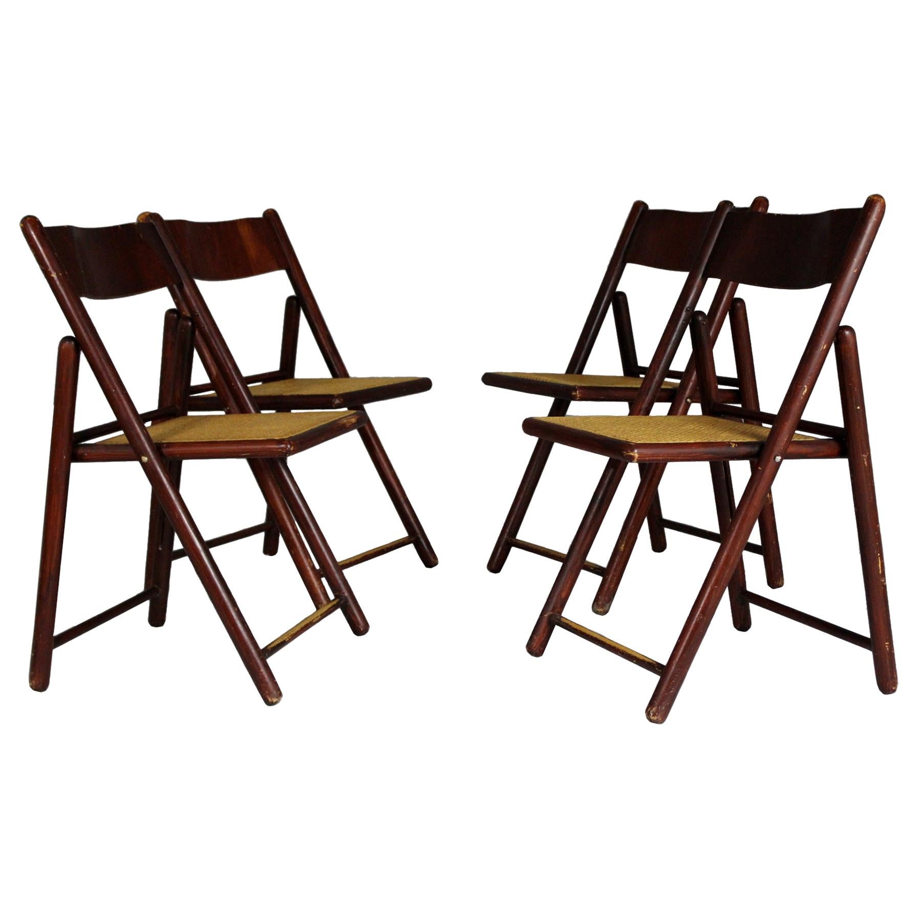 Set of Four Folding Chairs, 1970s