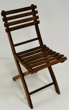 Set of Four Folding Oak Chairs