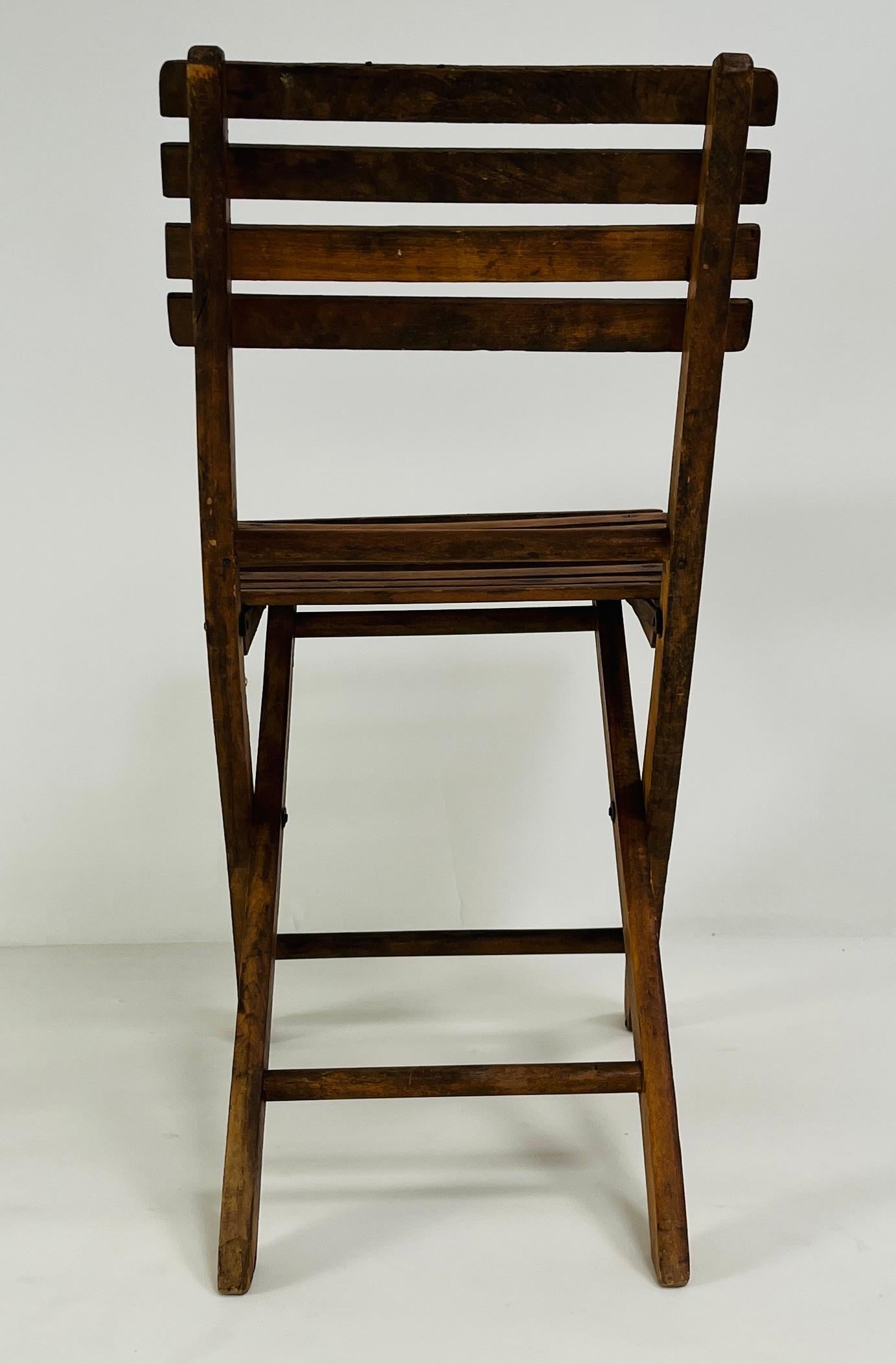 Set of Four Folding Oak Chairs For Sale 1
