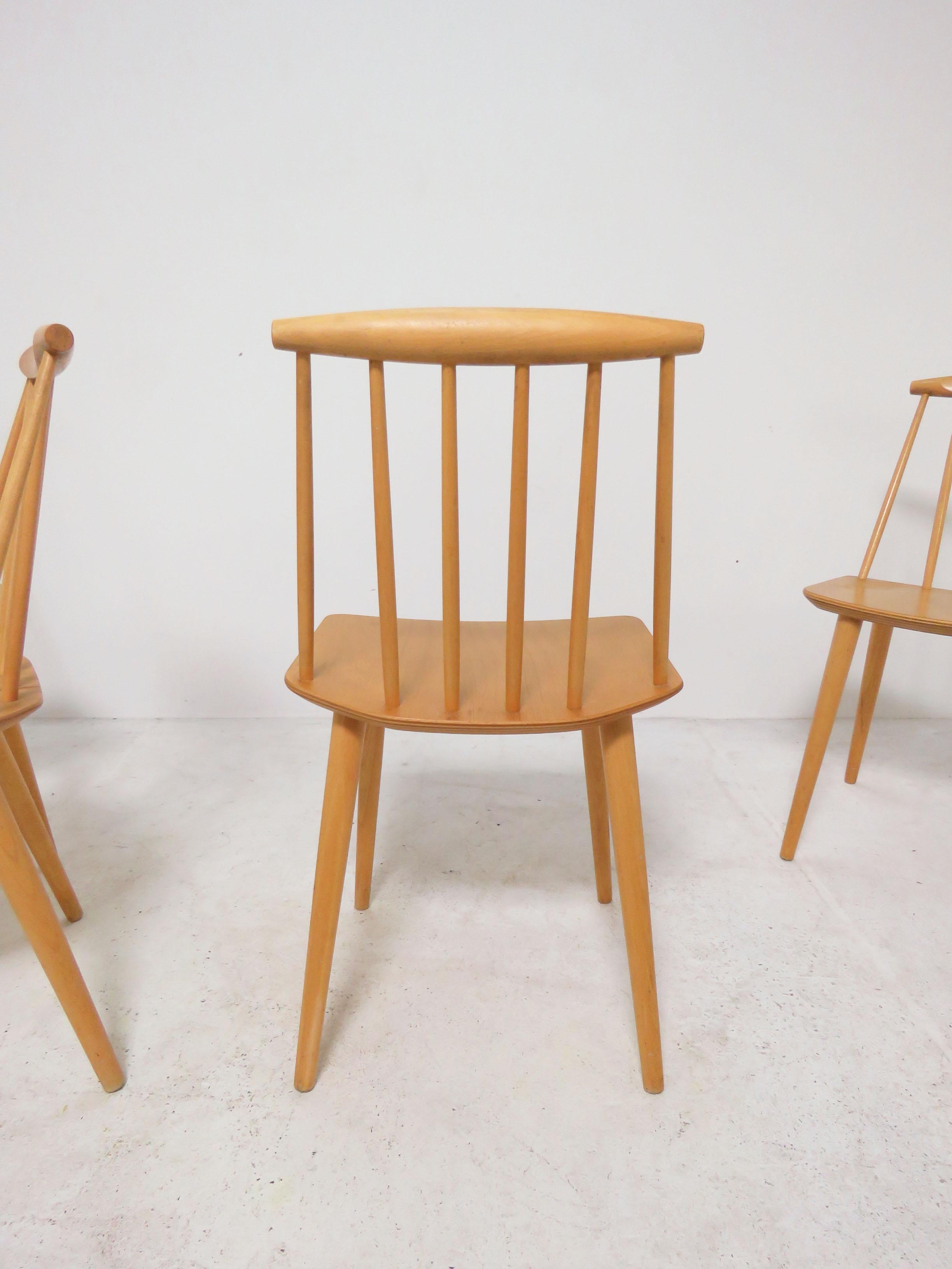 Set of Four Folke Palsson for Fdb Mobler, Denmark Dining Chairs, circa 1975 1