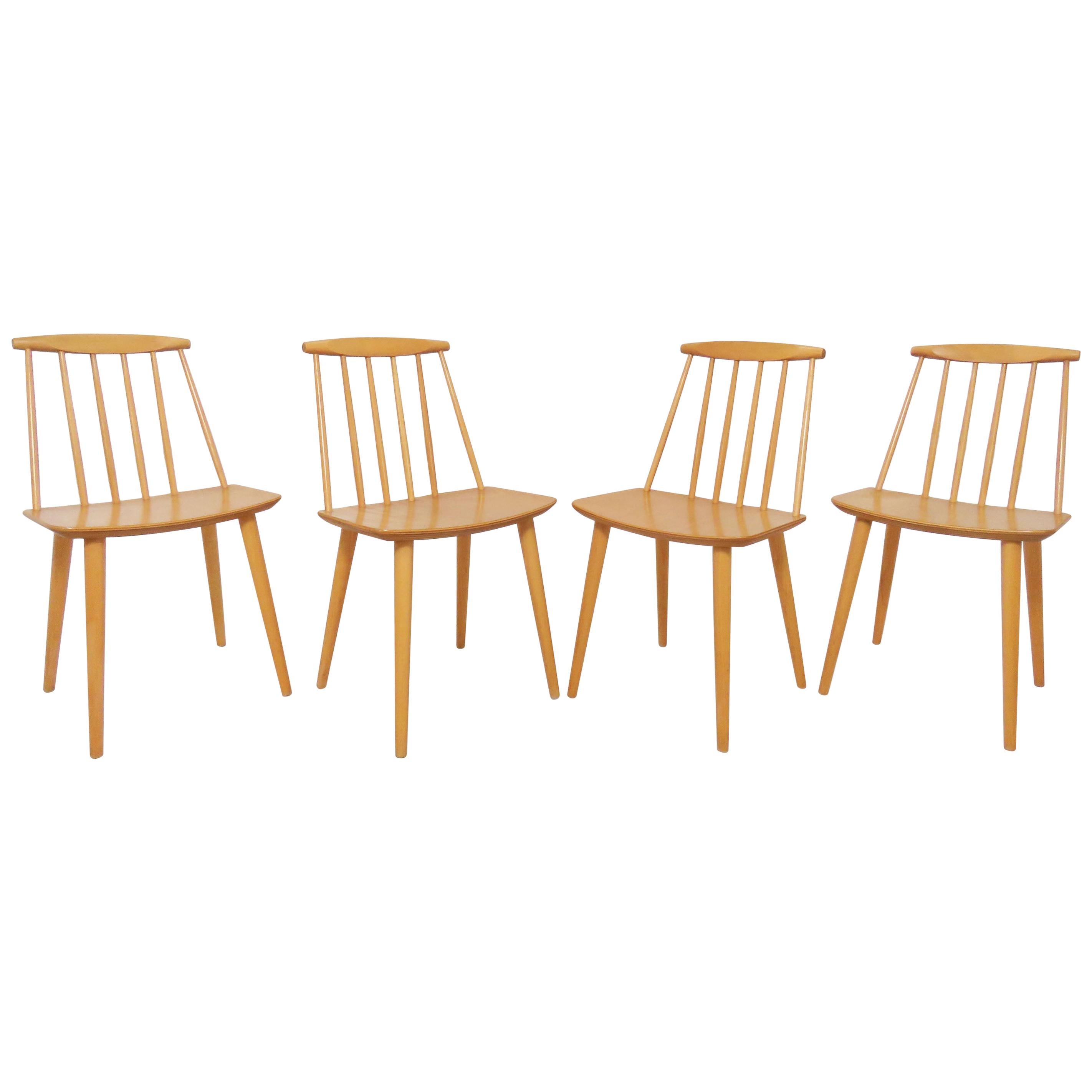 Set of Four Folke Palsson for Fdb Mobler, Denmark Dining Chairs, circa 1975