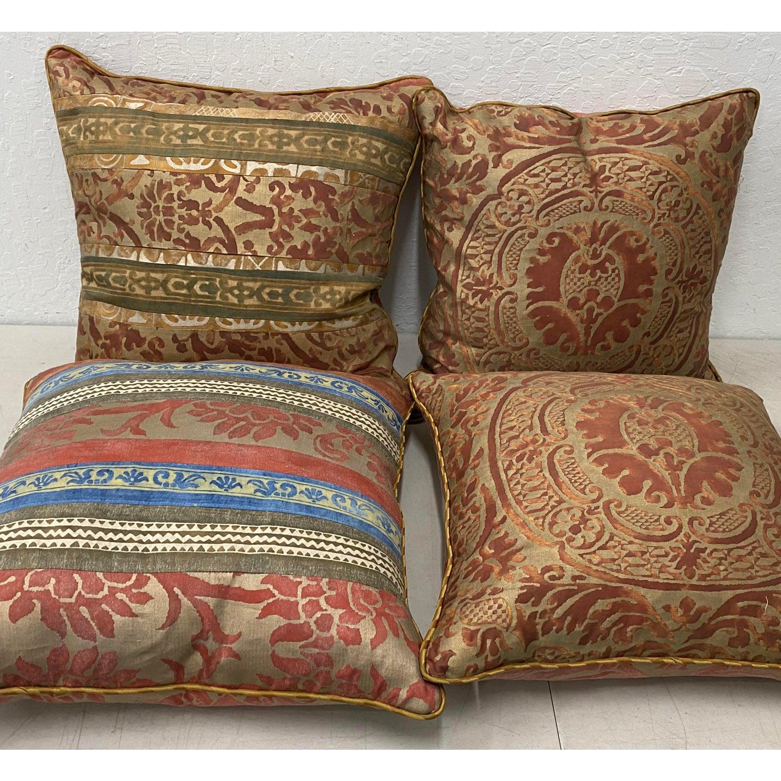Set of Four Fortuny Fabric Cushions / Pillows 4