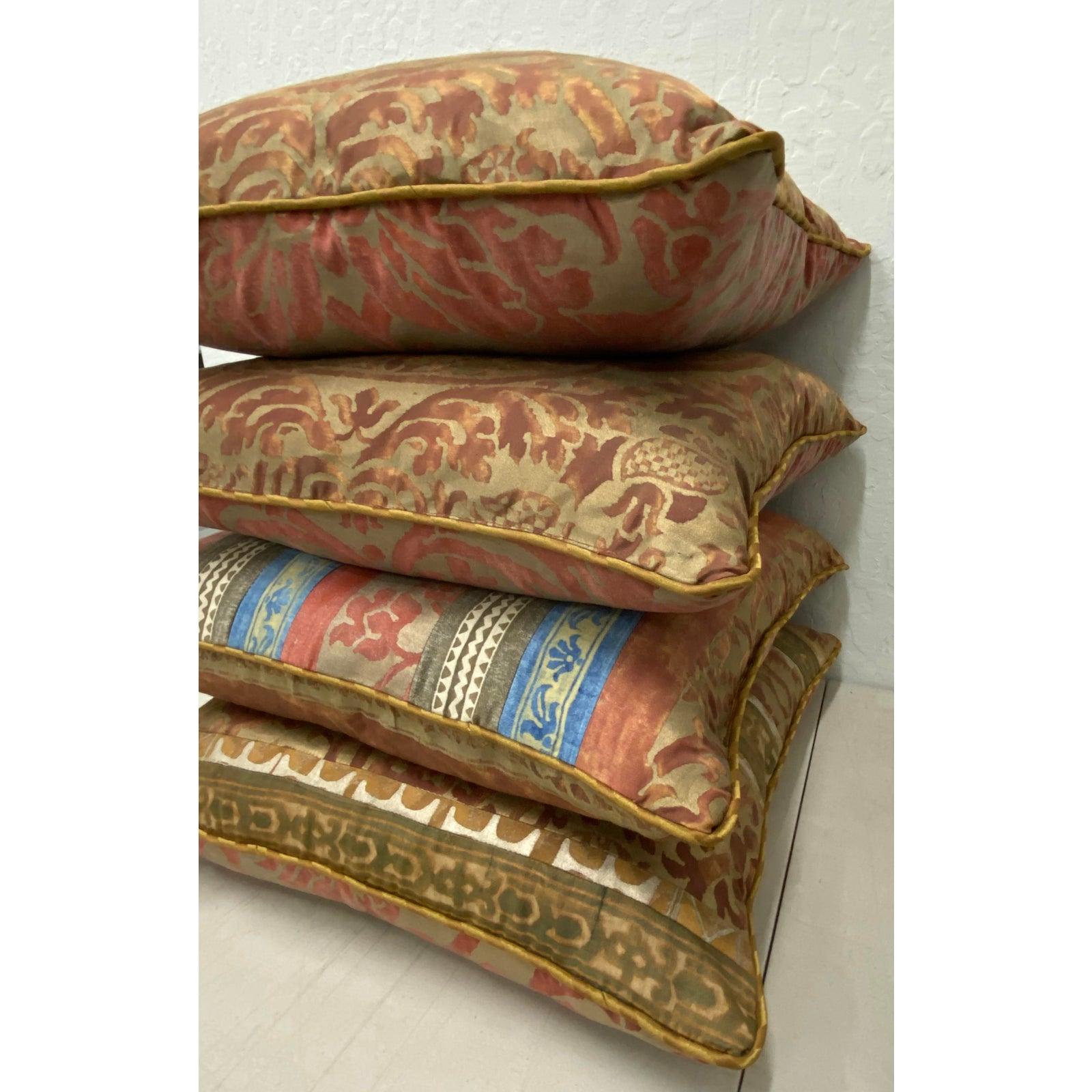 Set of Four Fortuny Fabric Cushions / Pillows In Good Condition In San Francisco, CA