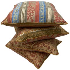 Set of Four Fortuny Fabric Cushions / Pillows