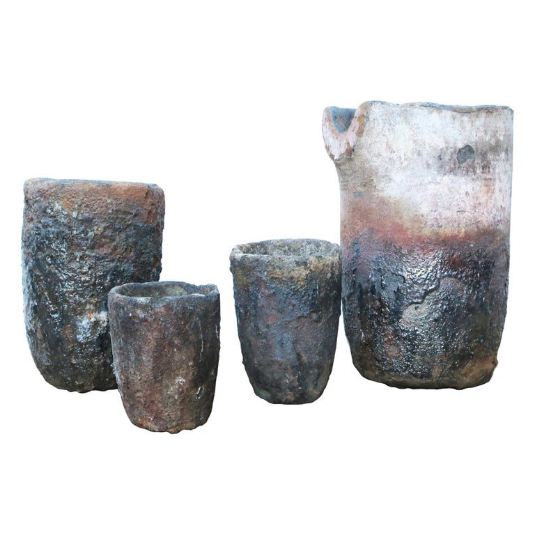 Set of Four Foundry Crucibles For Sale at 1stDibs