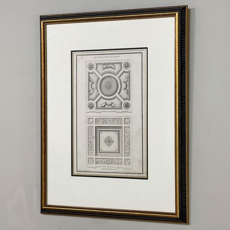 Set of Four Framed 18th Century Hand-Colored Architectural Engravings For Sale 1